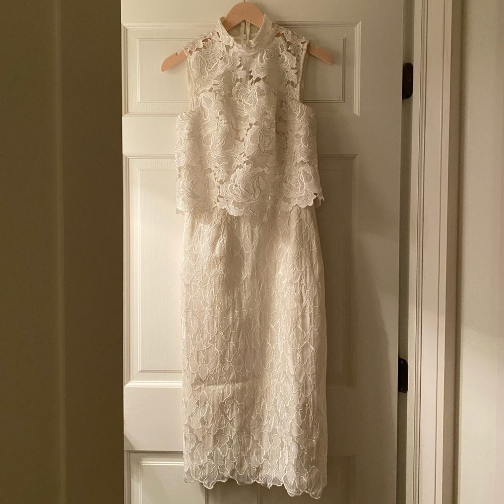 EUC Monique Lhuillier midi dress, gorgeous! Size 2